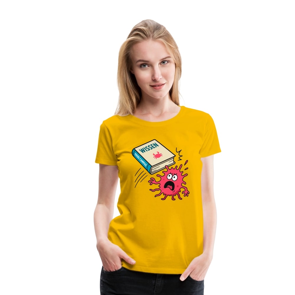 Frauen T-Shirt "Wissen schlägt Krebs"