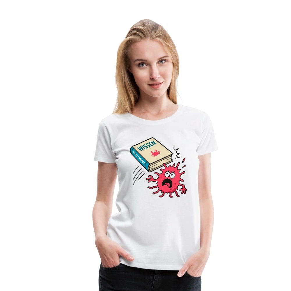 Frauen T-Shirt "Wissen schlägt Krebs"