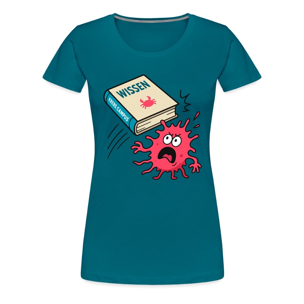 Frauen T-Shirt "Wissen schlägt Krebs"