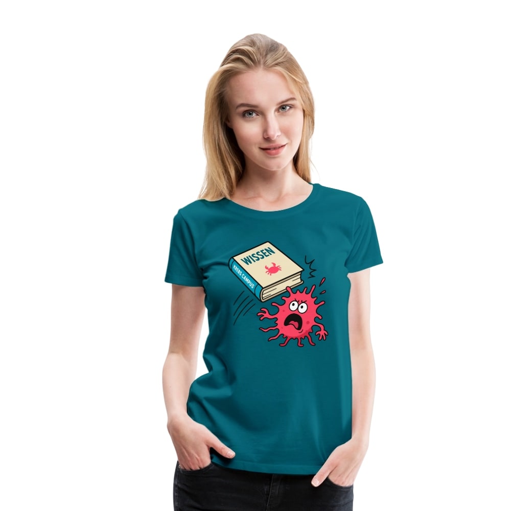 Frauen T-Shirt "Wissen schlägt Krebs"