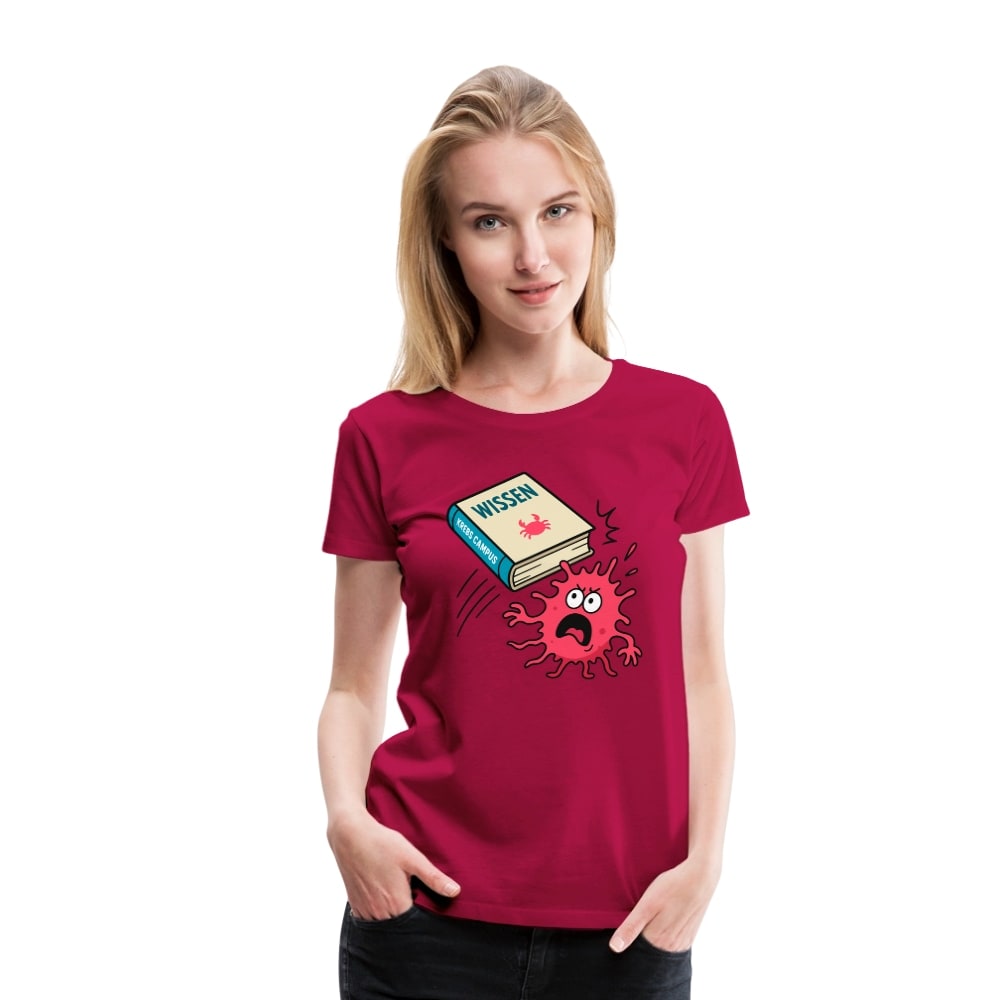 Frauen T-Shirt "Wissen schlägt Krebs"