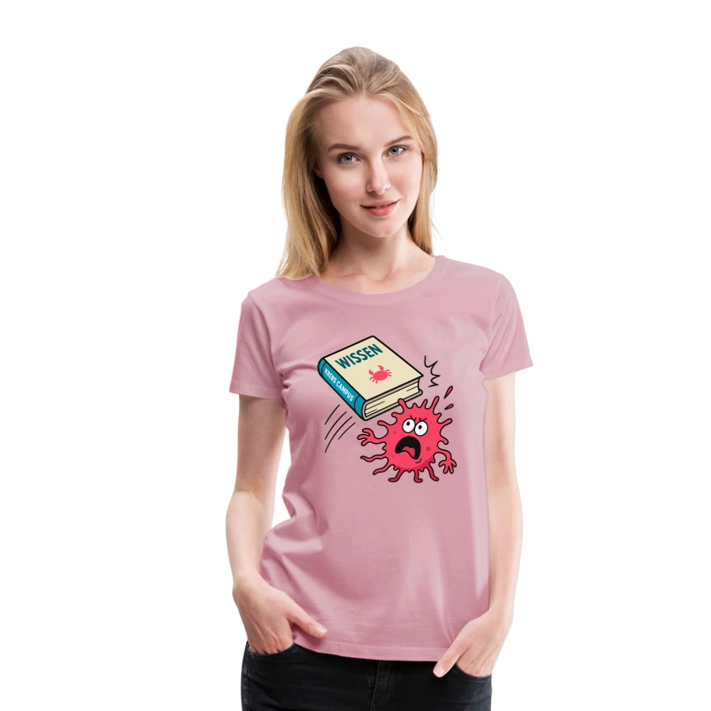 Frauen T-Shirt "Wissen schlägt Krebs"