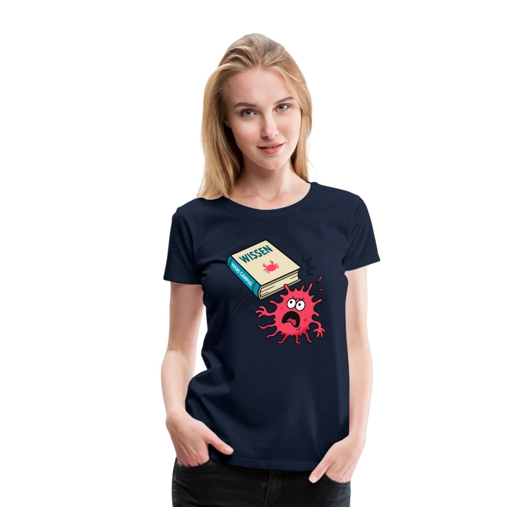 Frauen T-Shirt "Wissen schlägt Krebs"