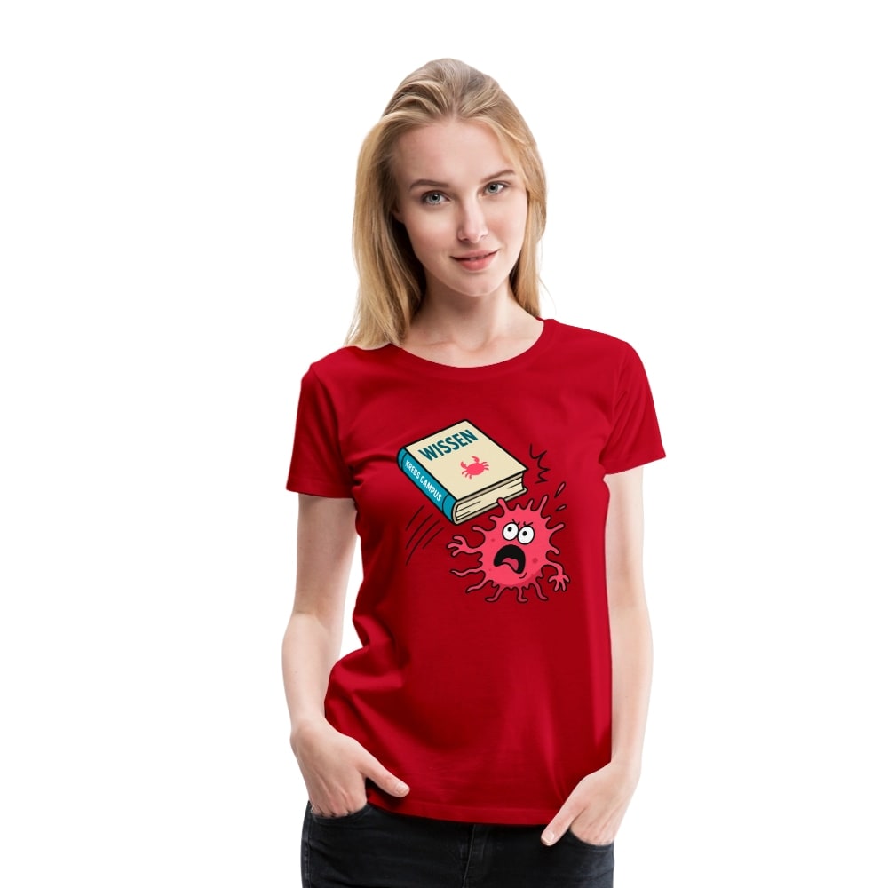 Frauen T-Shirt "Wissen schlägt Krebs"